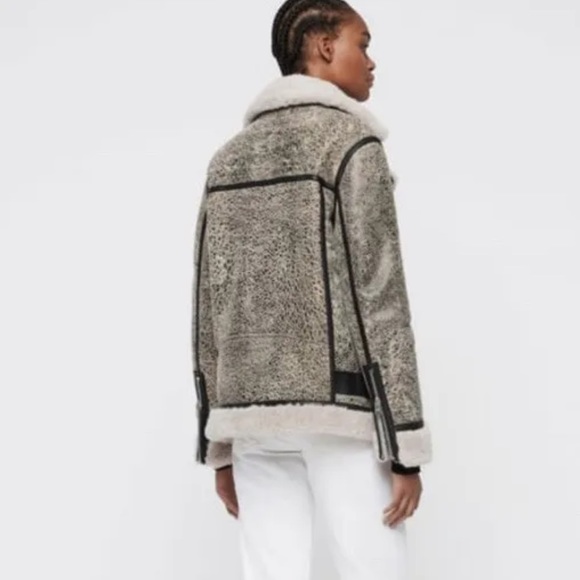 All Saints Biker Shearling coat- BNWT - Picture 2 of 9